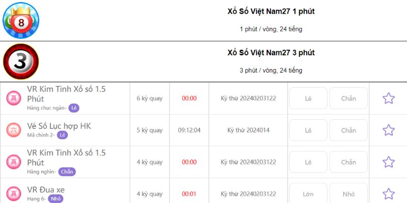 Đa dạng loại hình xổ số siêu tốc